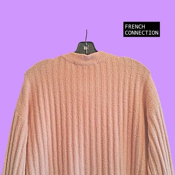 FRENCH CONNECTION NEW Scandinavian FLOSSY STAND Boucle Wool Oversized Sweater M - Picture 10 of 12